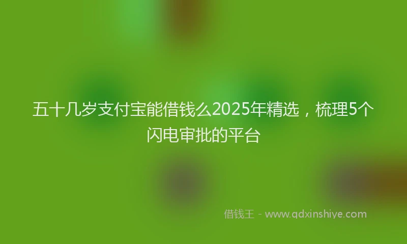 五十几岁支付宝能借钱么2025年精选，梳理5个闪电审批的平台