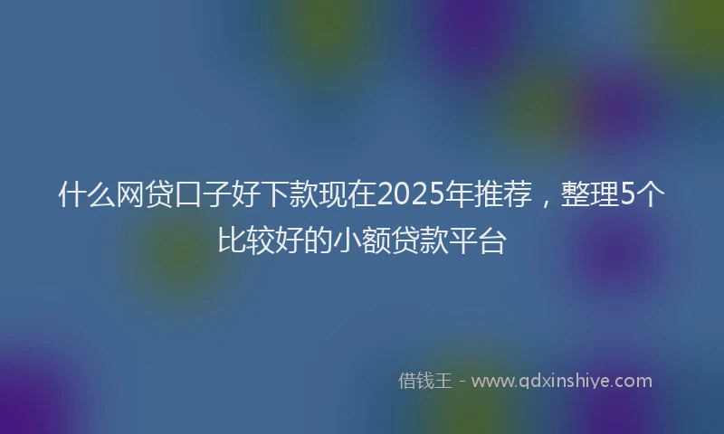 什么网贷口子好下款现在2025年推荐，整理5个比较好的小额贷款平台