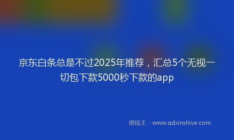 京东白条总是不过2025年推荐，汇总5个无视一切包下款5000秒下款的app