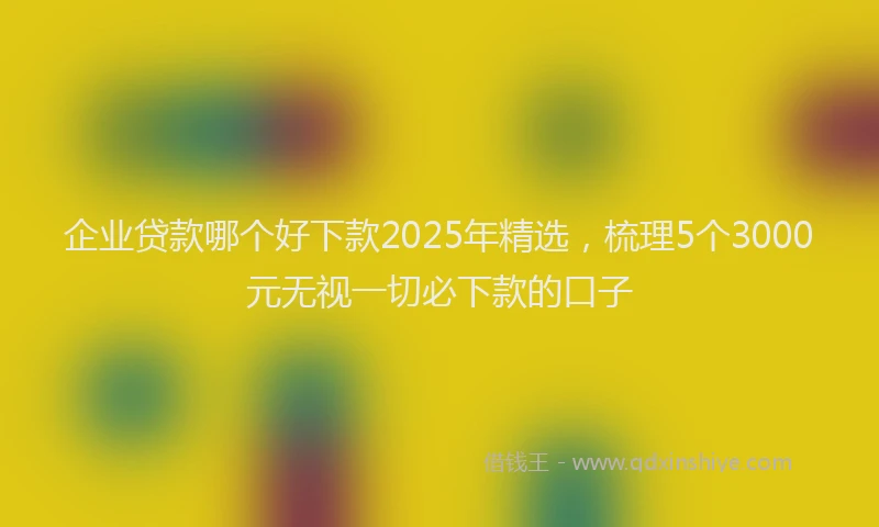 企业贷款哪个好下款2025年精选，梳理5个3000元无视一切必下款的口子