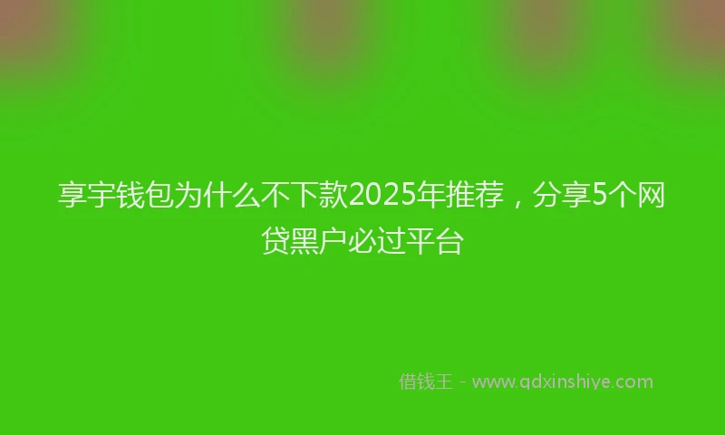 享宇钱包为什么不下款2025年推荐，分享5个网贷黑户必过平台