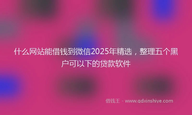 什么网站能借钱到微信2025年精选，整理五个黑户可以下的贷款软件