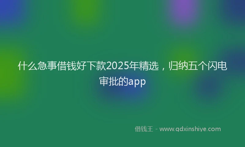 什么急事借钱好下款2025年精选，归纳五个闪电审批的app