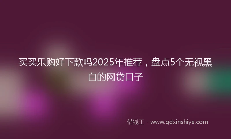 买买乐购好下款吗2025年推荐，盘点5个无视黑白的网贷口子