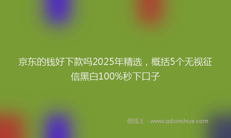 京东的钱好下款吗2025年精选，概括5个无视征信黑白100%秒下口子