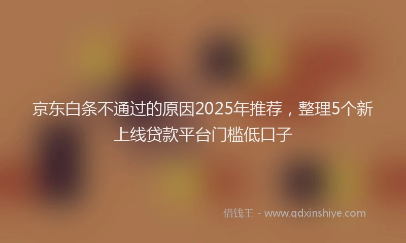 京东白条不通过的原因2025年推荐，整理5个新上线贷款平台门槛低口子