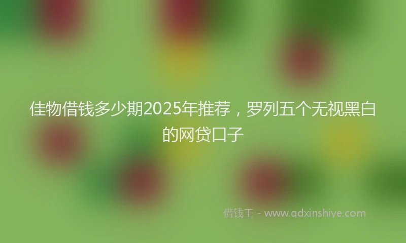 佳物借钱多少期2025年推荐，罗列五个无视黑白的网贷口子