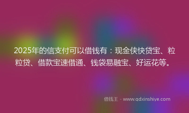 2025年的信支付可以借钱有：现金侠快贷宝、粒粒贷、借款宝速借通、钱袋易融宝、好运花等。