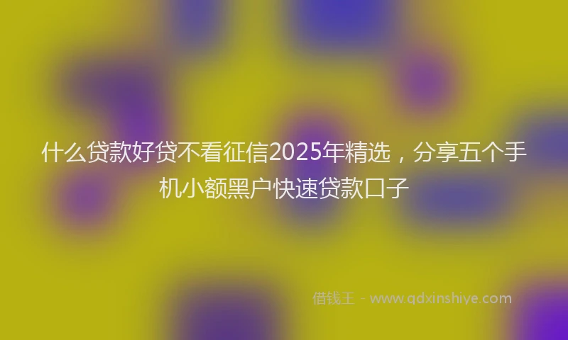 什么贷款好贷不看征信2025年精选，分享五个手机小额黑户快速贷款口子