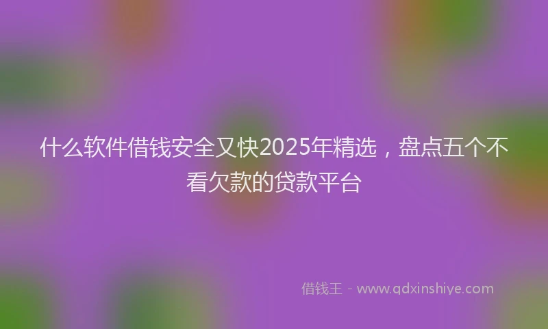 什么软件借钱安全又快2025年精选，盘点五个不看欠款的贷款平台