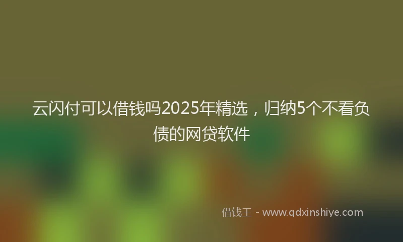 云闪付可以借钱吗2025年精选，归纳5个不看负债的网贷软件