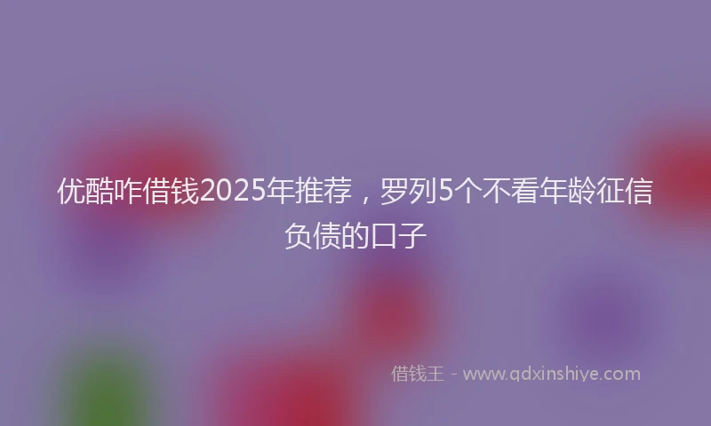 优酷咋借钱2025年推荐，罗列5个不看年龄征信负债的口子