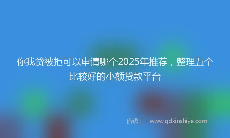 你我贷被拒可以申请哪个2025年推荐，整理五个比较好的小额贷款平台