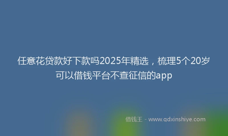任意花贷款好下款吗2025年精选,梳理5个20岁可以借钱平台不查征信的app