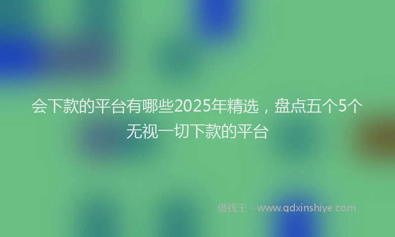 会下款的平台有哪些2025年精选，盘点五个5个无视一切下款的平台