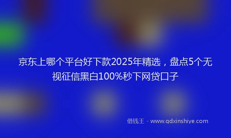 京东上哪个平台好下款2025年精选,盘点5个无视征信黑白100%秒下网贷口子