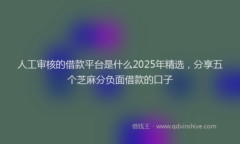 人工审核的借款平台是什么2025年精选，分享五个芝麻分负面借款的口子
