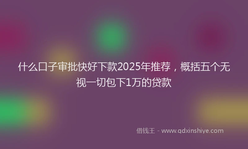 什么口子审批快好下款2025年推荐,概括五个无视一切包下1万的贷款