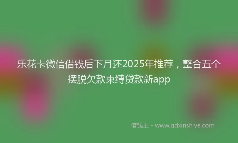 乐花卡微信借钱后下月还2025年推荐，整合五个摆脱欠款束缚贷款新app