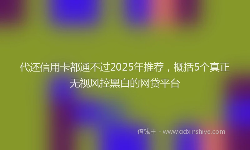 代还信用卡都通不过2025年推荐,概括5个真正无视风控黑白的网贷平台