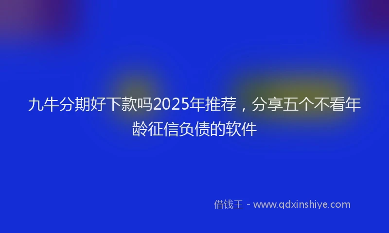 九牛分期好下款吗2025年推荐，分享五个不看年龄征信负债的软件