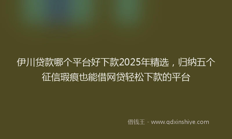 伊川贷款哪个平台好下款2025年精选,归纳五个征信瑕疵也能借网贷轻松下款的平台