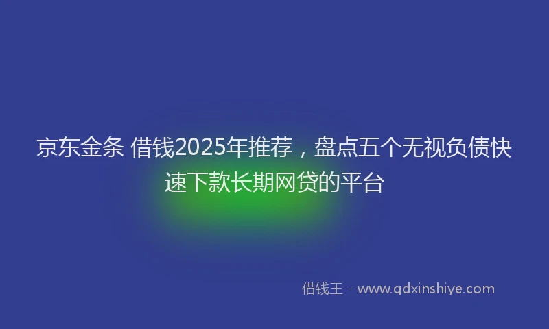 京东金条 借钱2025年推荐,盘点五个无视负债快速下款长期网贷的平台