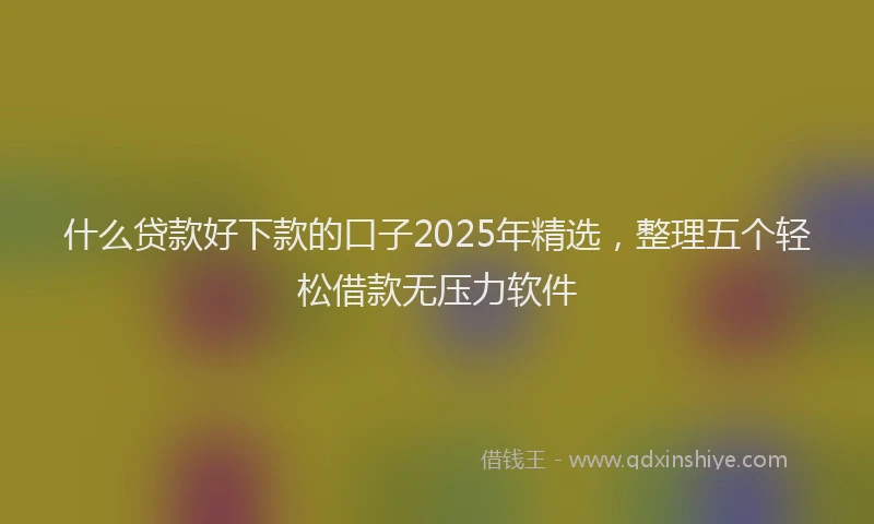 什么贷款好下款的口子2025年精选，整理五个轻松借款无压力软件