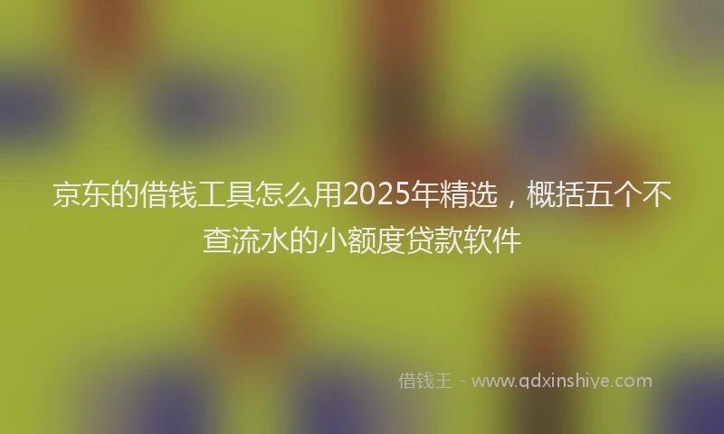 京东的借钱工具怎么用2025年精选，概括五个不查流水的小额度贷款软件