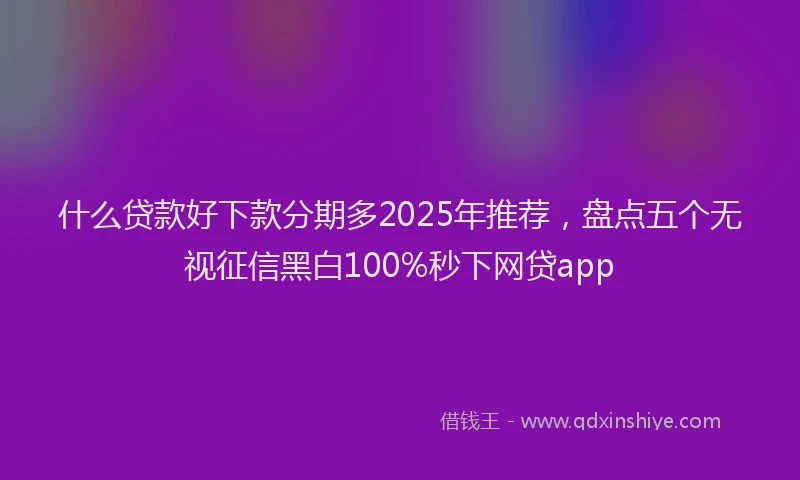 什么贷款好下款分期多2025年推荐，盘点五个无视征信黑白100%秒下网贷app