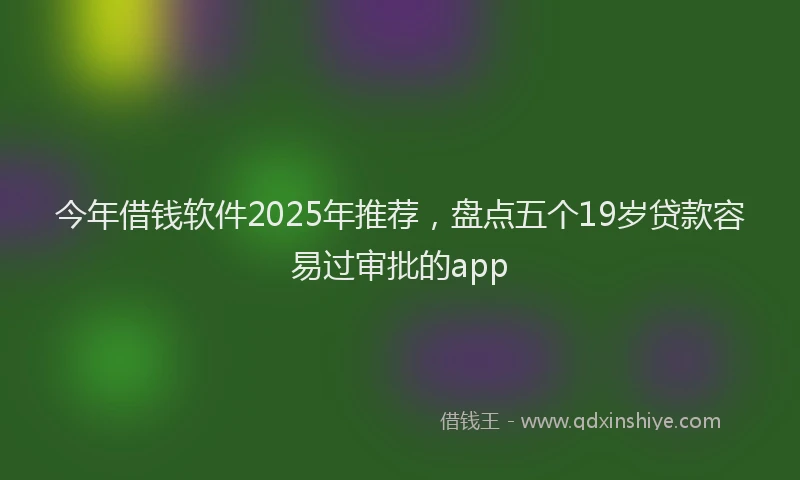 今年借钱软件2025年推荐，盘点五个19岁贷款容易过审批的app