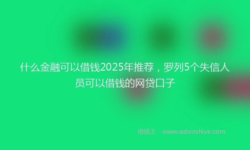 什么金融可以借钱2025年推荐，罗列5个失信人员可以借钱的网贷口子