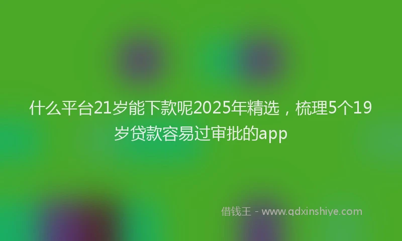 什么平台21岁能下款呢2025年精选，梳理5个19岁贷款容易过审批的app