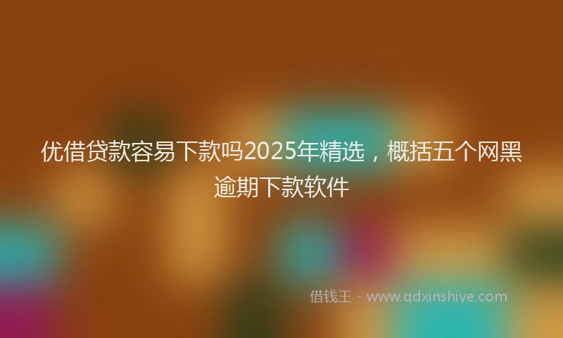 优借贷款容易下款吗2025年精选，概括五个网黑逾期下款软件