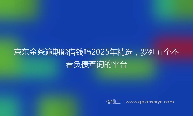 京东金条逾期能借钱吗2025年精选，罗列五个不看负债查询的平台