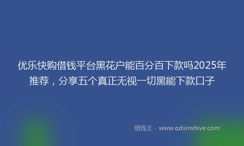 优乐快购借钱平台黑花户能百分百下款吗2025年推荐，分享五个真正无视一切黑能下款口子