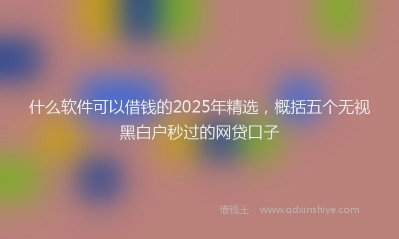 什么软件可以借钱的2025年精选，概括五个无视黑白户秒过的网贷口子