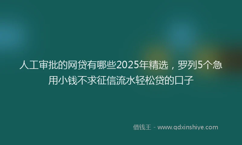 人工审批的网贷有哪些2025年精选，罗列5个急用小钱不求征信流水轻松贷的口子