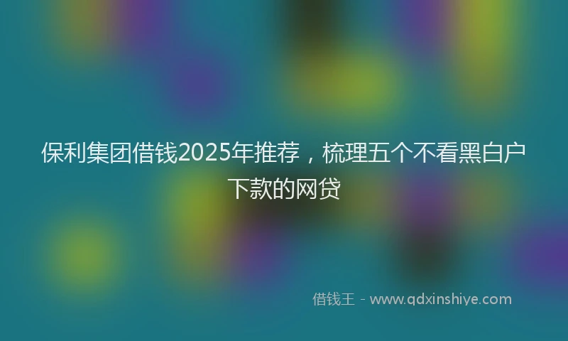 保利集团借钱2025年推荐，梳理五个不看黑白户下款的网贷
