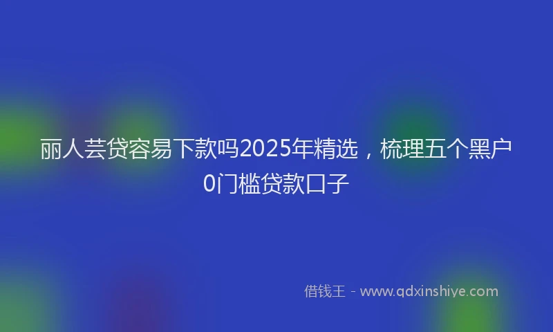 丽人芸贷容易下款吗2025年精选，梳理五个黑户0门槛贷款口子