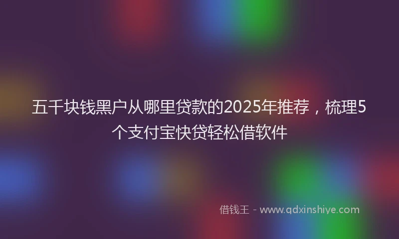 五千块钱黑户从哪里贷款的2025年推荐，梳理5个支付宝快贷轻松借软件