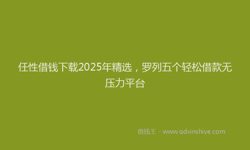 任性借钱下载2025年精选，罗列五个轻松借款无压力平台