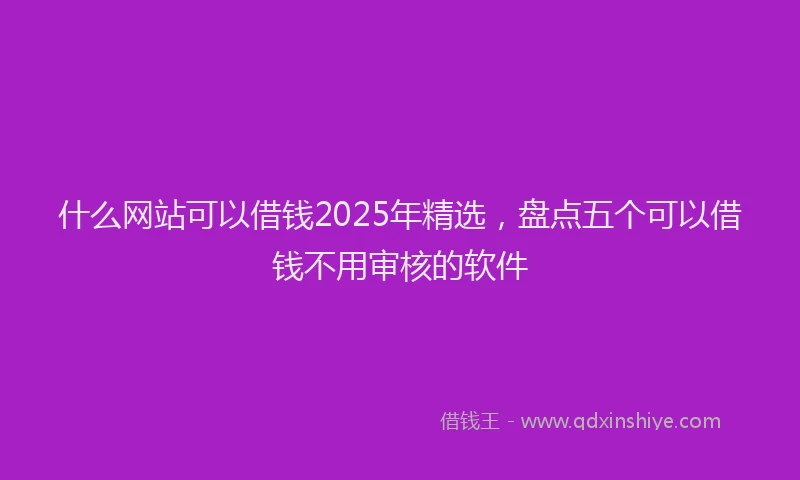 什么网站可以借钱2025年精选，盘点五个可以借钱不用审核的软件