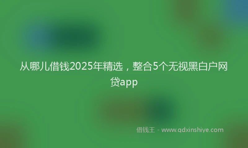 从哪儿借钱2025年精选，整合5个无视黑白户网贷app