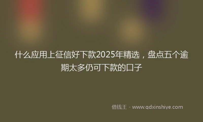 什么应用上征信好下款2025年精选，盘点五个逾期太多仍可下款的口子