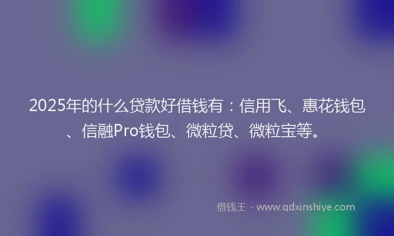 2025年的什么贷款好借钱有：信用飞、惠花钱包、信融Pro钱包、微粒贷、微粒宝等。