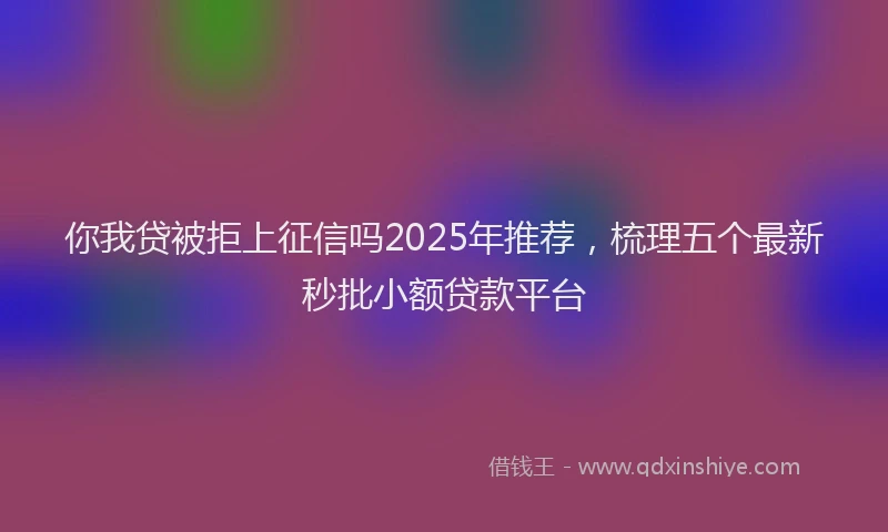 你我贷被拒上征信吗2025年推荐，梳理五个最新秒批小额贷款平台