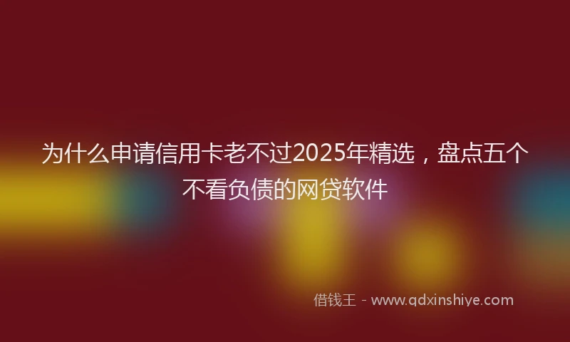 为什么申请信用卡老不过2025年精选，盘点五个不看负债的网贷软件