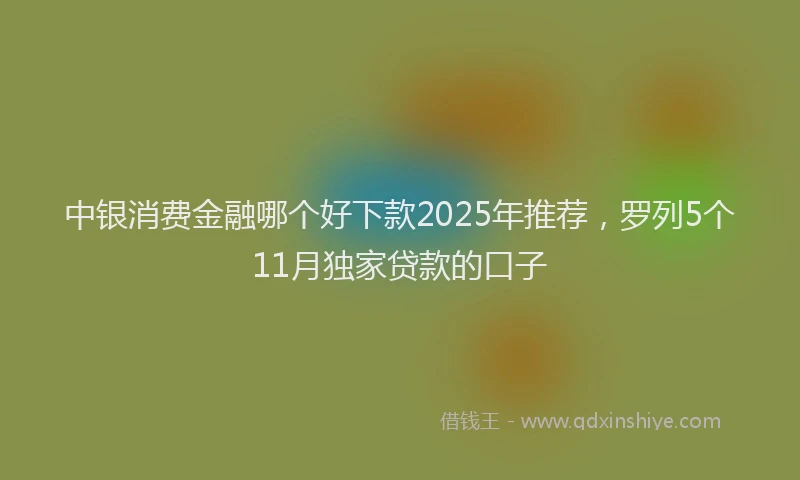 中银消费金融哪个好下款2025年推荐，罗列5个11月独家贷款的口子