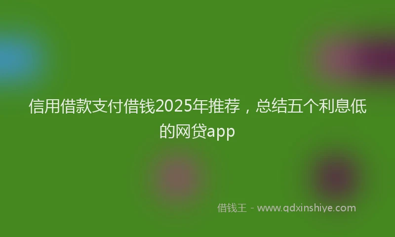 信用借款支付借钱2025年推荐，总结五个利息低的网贷app